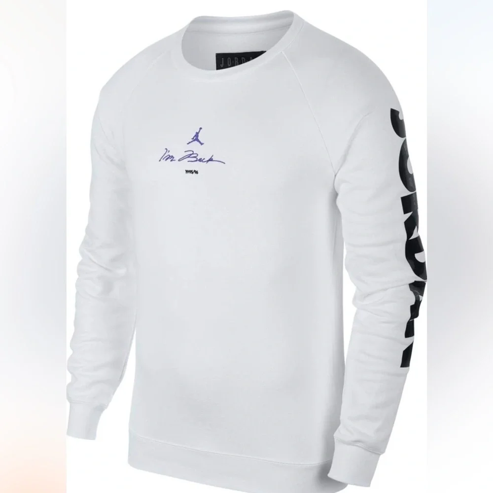 Jordan Nike Men's Legacy Crew Sweatshirt White Mens Small